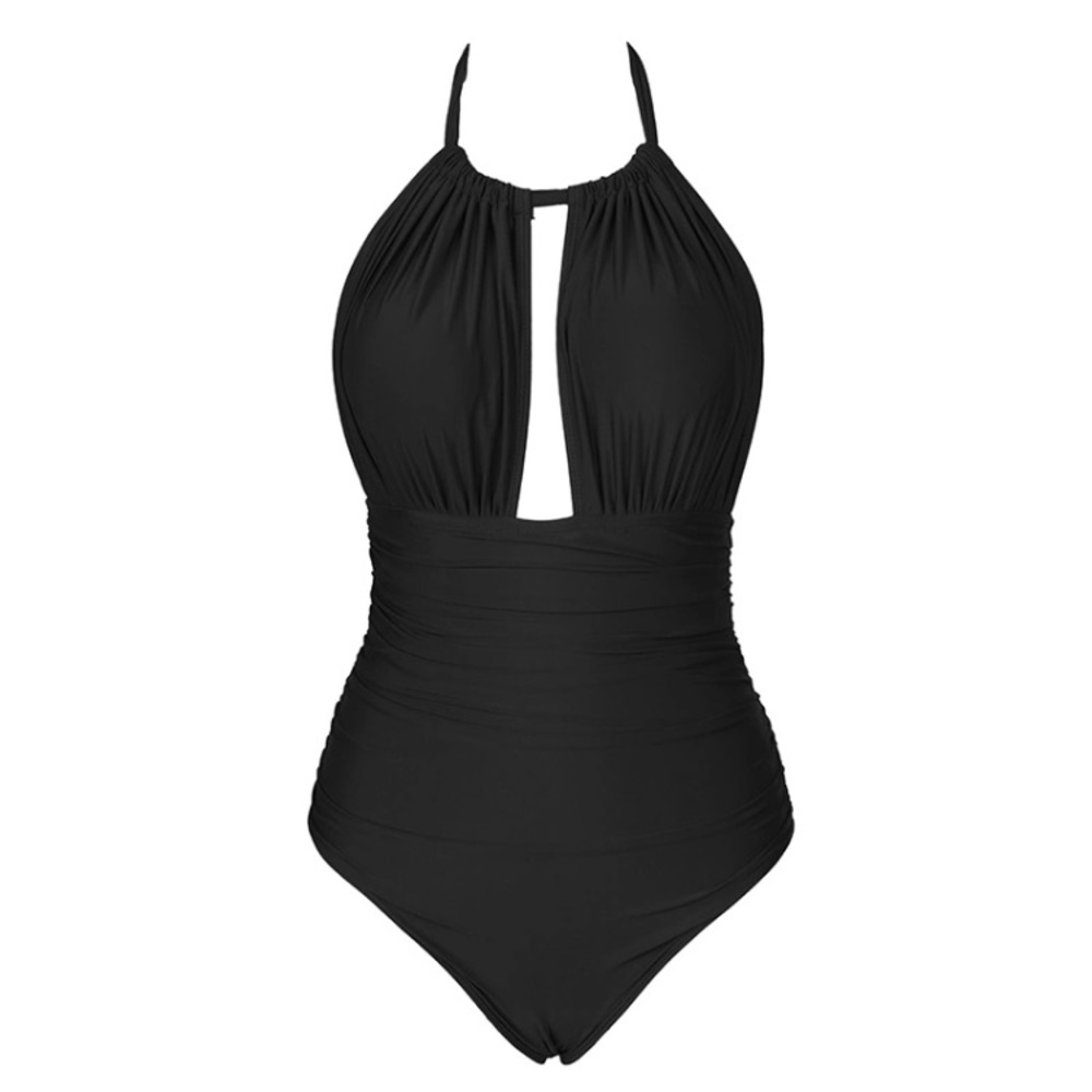NWT Cupshe Keep Secrets Black One Piece Swimsuit - Picture 2 of 8